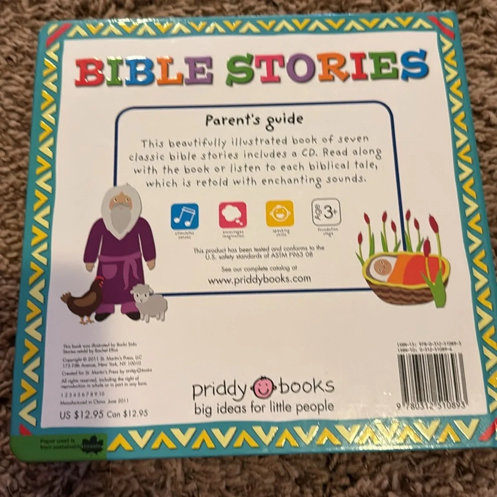Bible stories book with a read along audio CD USED book inscribed to someone - Picture 2 of 12